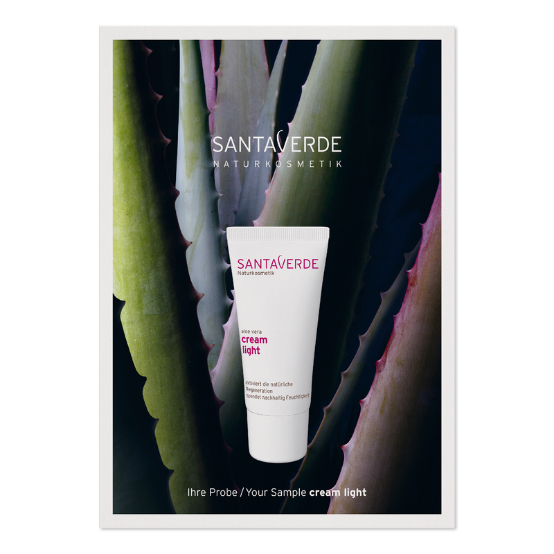 Sampel Santaverde Aloe Vera cream light, näokreem normaalsele ja kombineeritud nahale