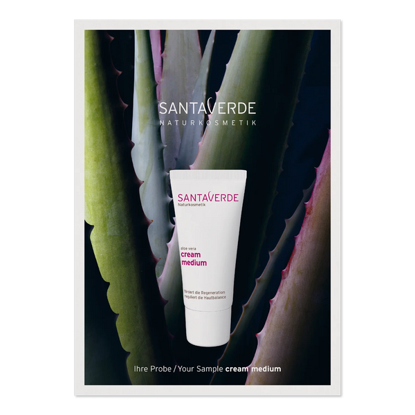 Sampel Santaverde Aloe Vera Cream medium, taastav näokreem normaalsele ja kuivale nahale