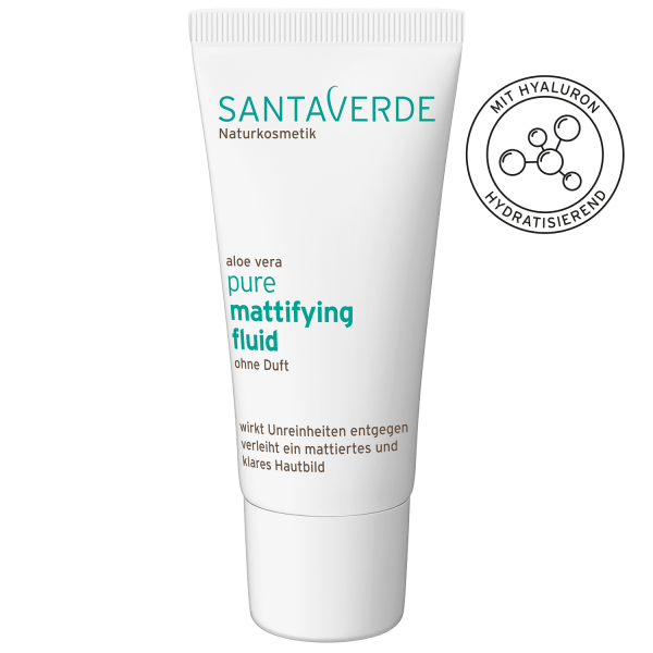 Santaverde Aloe Vera Pure mattifying fluid fragrance free, lõhnavaba matistav vedelik probleemsele ja vistrikulisele nahale - Minu Looduskosmeetika