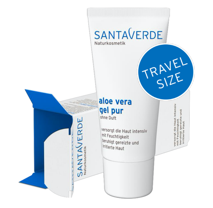 Santaverde Aloe Vera pure gel fragrance free travel size, reisissuuruses geel lõhnavaba nahka niisutav ja taastav - Minu Looduskosmeetika